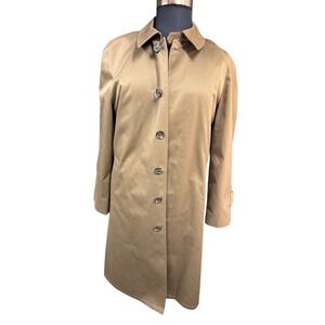 Anderson Little Tan Trench Coat Plaid removable Lining Mens 40 Long EUC business